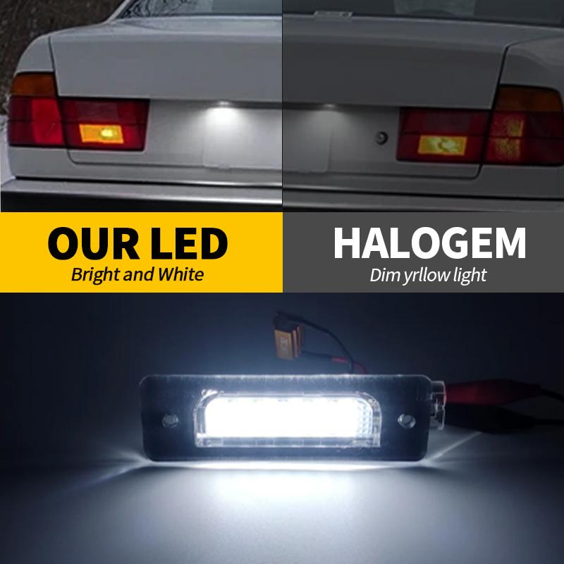 2PCS White LED License Plate Light Lamp For BMW 5 Series E34 (M5 518i 520i 525i 525td 530i 540i)1988-1996 7 Series E32 1986-1994
