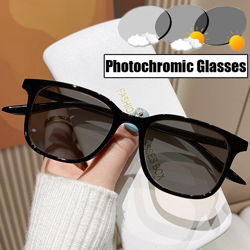 

Luxury Men s Color Changing Sunglasses Fashion Photochromic Plain Eyewear Unisex Outdoor Sports UV Sun Shades Eyeglasses Goggles