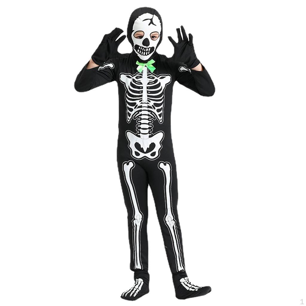 Halloween Skeleton Costume Set Clothing Cosplay Jumpsuit Scary Decoration Clothes for