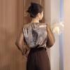 Women's Spring/Fall Long-Sleeve Crew Neck Top Elegant and Sophisticated Shirt