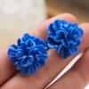 Blue Color Daisy Rose Flower Dangle Earrings for Women New Summer Korean Orecchino Creative Romantic Wedding Jewelry