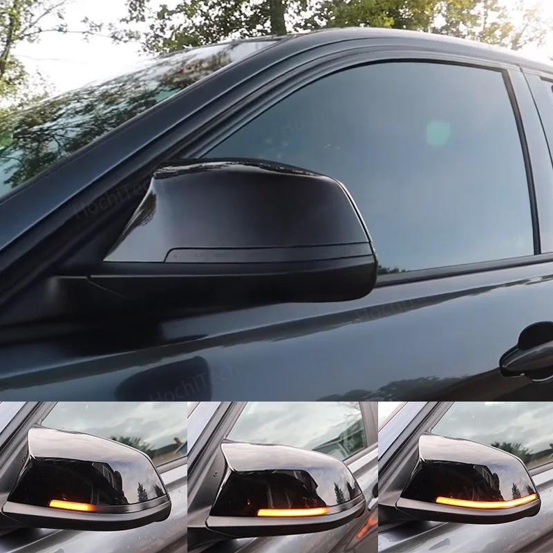 Für BMW 1 2 3 4 X1 M Serie F20 F30 F34 F36 E84 F87 i3 Dynamisch Schwarz LED Blinkerlicht Sequentielles Rückspiegellicht