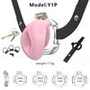 Soft Plastic Cock Cage Lightweight Pink Chastity Cage Male Chastity Devices Lock 4 Rings BDSM Toys for Sissy Men Adult Sex Toy