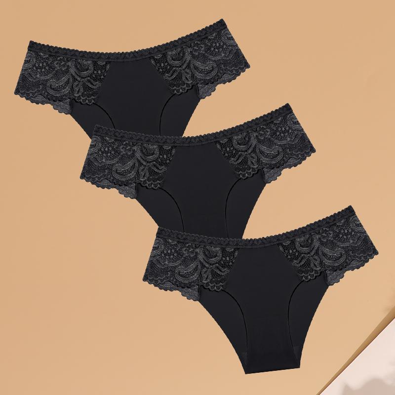 

3 шт. бесшовное женское комфортное нижнее белье сексуальные кружевные ажурные трусы для девочек с низкой посадкой спортивные трусики мягкое дышащее нижнее белье XL&3pcs