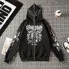 Męska bluza z kapturem na zamek Luźny krój Y2K Dark Academia Streetwear Oversize Pulower Casualowa kurtka