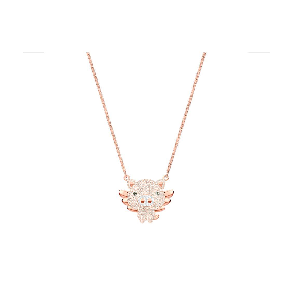 

Swarovski Little Cute Flying Pig Necklace Women necklace Rose-Gold 5446986 Box+Shopping Bag (Random Color)