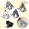 Cute Spinning Cat Keychain with Peanuts