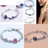 Ocean Heart Crystal Bracelet For Women With Silver Plating Fashion Jewelry Gift