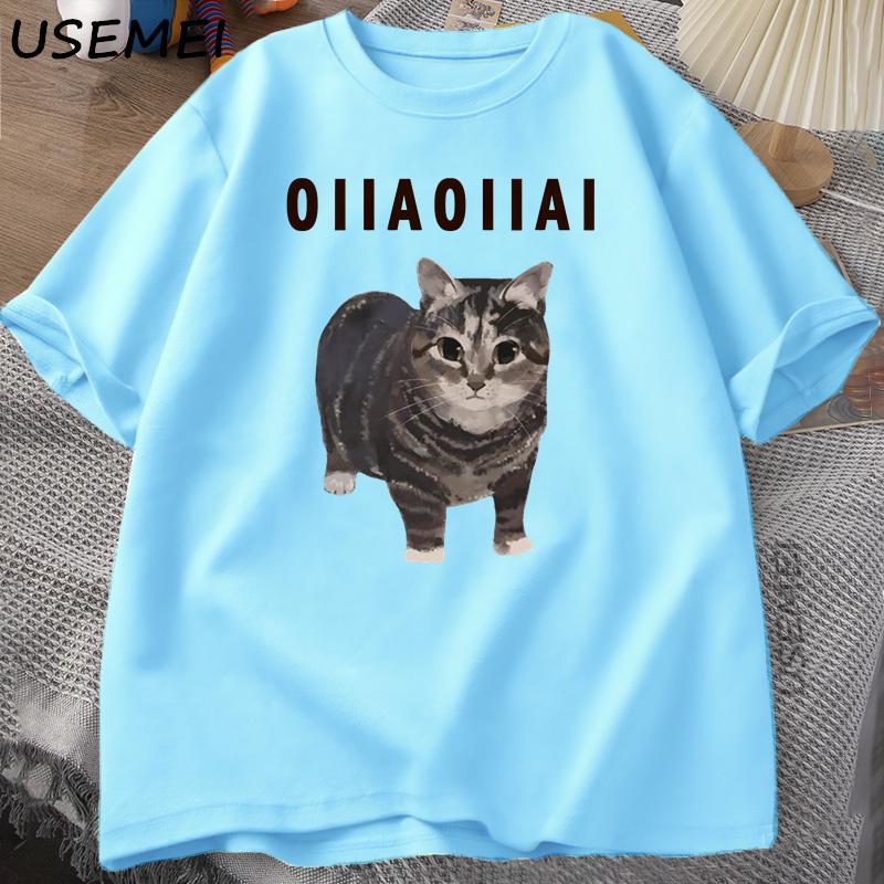 

Spinning Cat Meme Oiiai Unisex Tshirt Summer Short Sleeve Tee Cotton Graphic Top Casual T Shirts Round Collar ShortSleeve Tshirt 4XL