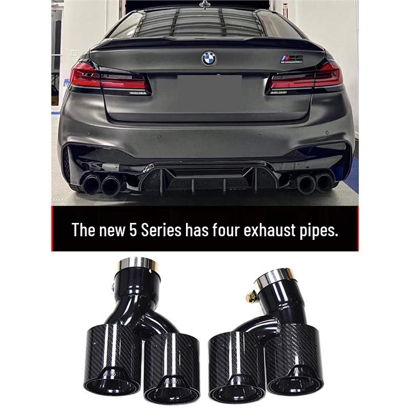 Quad Titanium Black MP Exhaust for BMW 5 Series 525li/530 G30/G38 - Square Nozzles