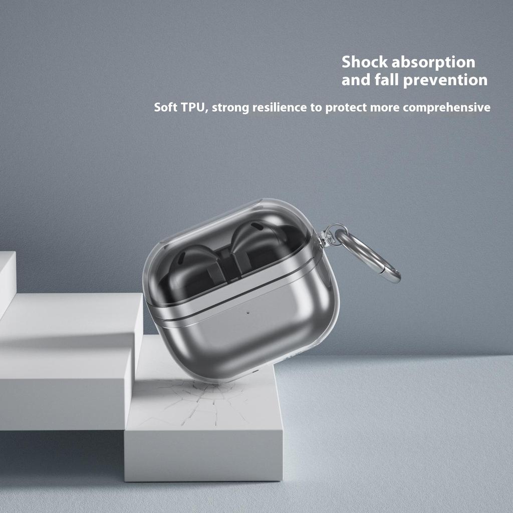 For Samsung Galaxy Buds3/Buds3 Pro Case TPU Wireless Earphone Cover with Carabiner