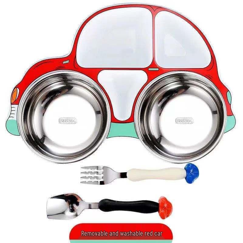 Stainless Steel Beetle Car Children's Dinner Plate