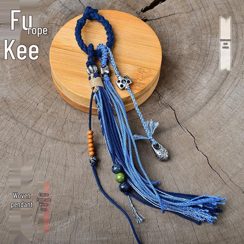 Handmade Tibetan Woven Rope Tassel Charm for Bags & Phones Rope Strap