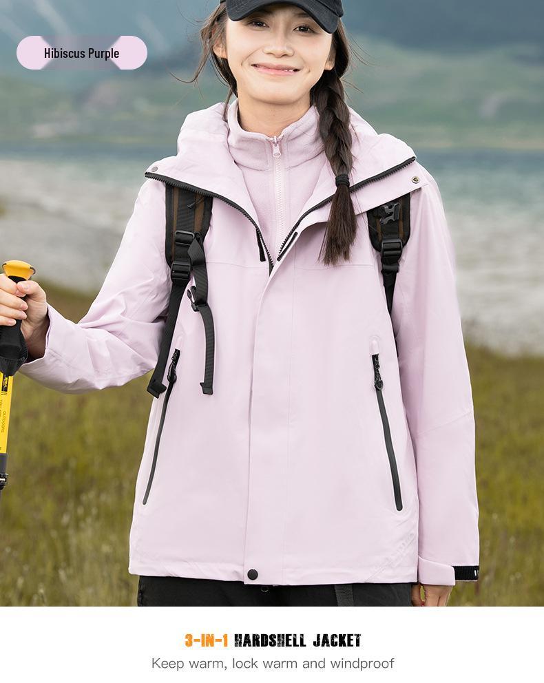 2024 Stylish 3-in-1 Heat-Sealed Couples Windbreaker: Waterproof, Windproof Outdoor Team Mountaineering Suit