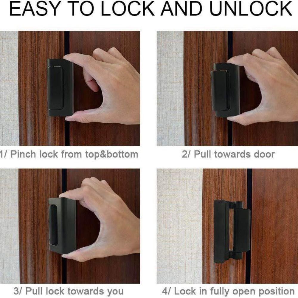 Aluminum Alloy Door Reinforcement Lock Childproof Heavy Duty Home Security Lock Anti-Entry Anti-Unauthorized Entry Lock