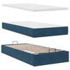Ottoman Bed with Mattress Dark Blue 90x200 Cm Velvet