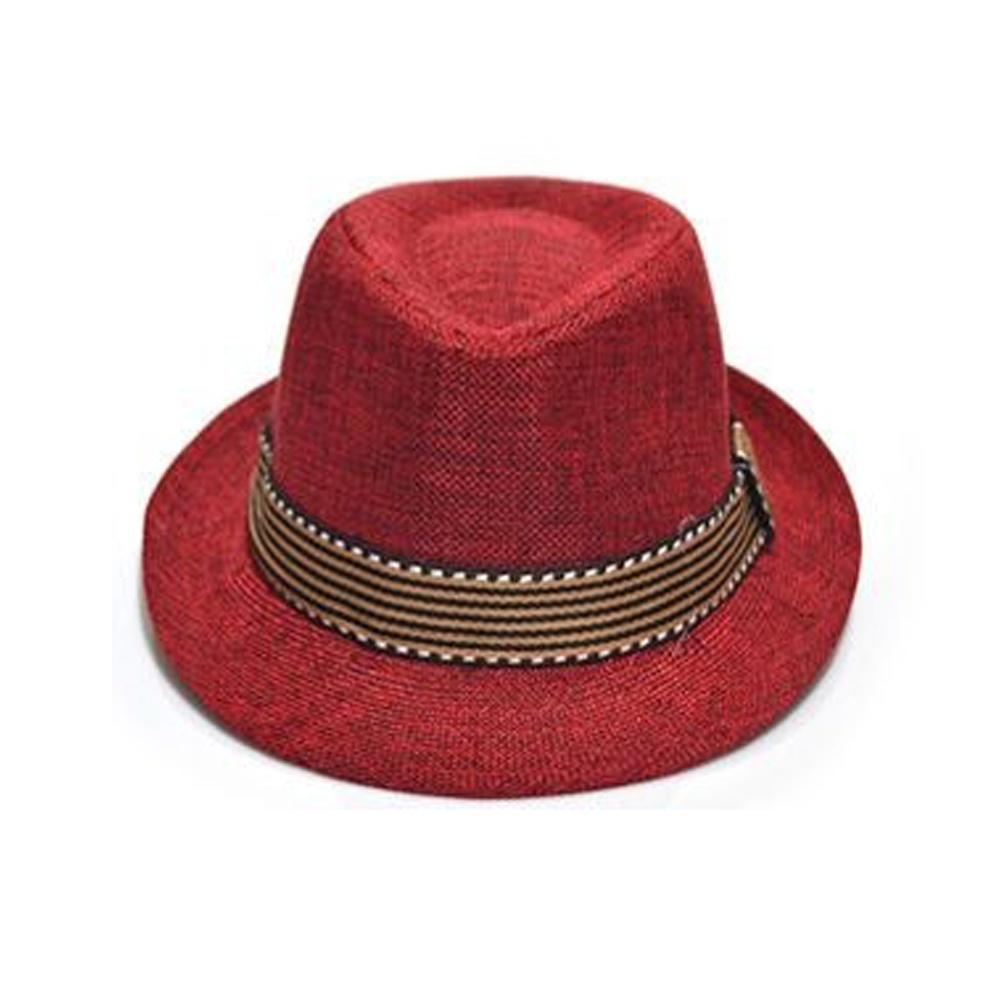 Girl Unisex Fedora Hat Contrast Trim 