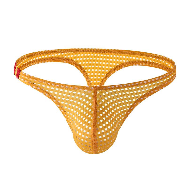 Pánské prodyšné síťované přízové T-kalhotky s nízkým pasem - Sexy odhalující tanga