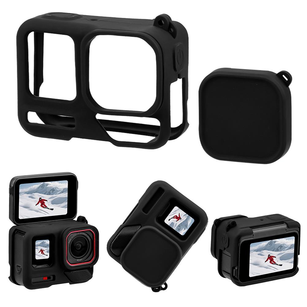 For Insta360 Ace Pro2 Silicone Camera Case with Lens Cap Cover Rubber Camera Shell Sports Camera Body Cover Camera Accessories CHINA