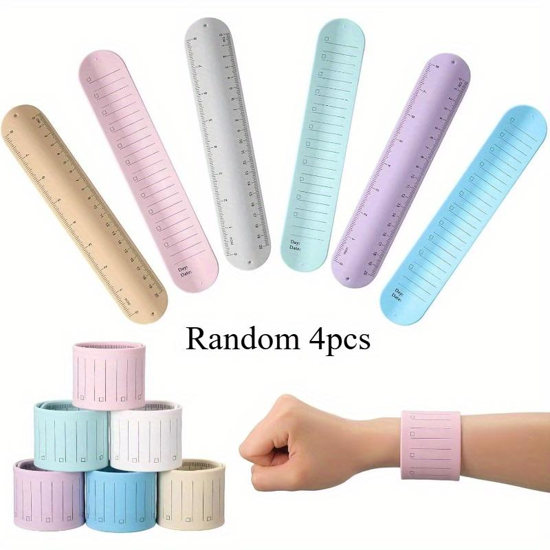 4 Pulseras de Silicona con Bloc de Notas y Regla, Pulseras Reutilizables Borrables de Lista de Tareas para Adultos, Maestros, Enfermeras