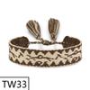 Handmade Bohemian Embroidered Logo Tassel Bracelet - Ethnic Style Friendship Band