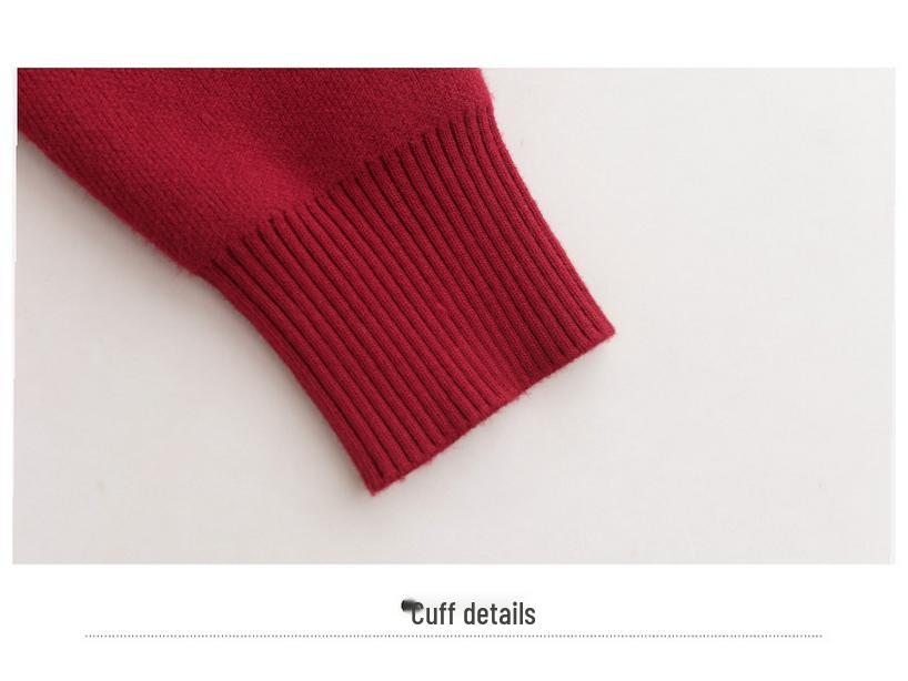 New Mom's Autumn/Winter Fleece-Lined Warm Sweater: Stylish, Thick Base Shirt for Middle-Aged and Elderly.