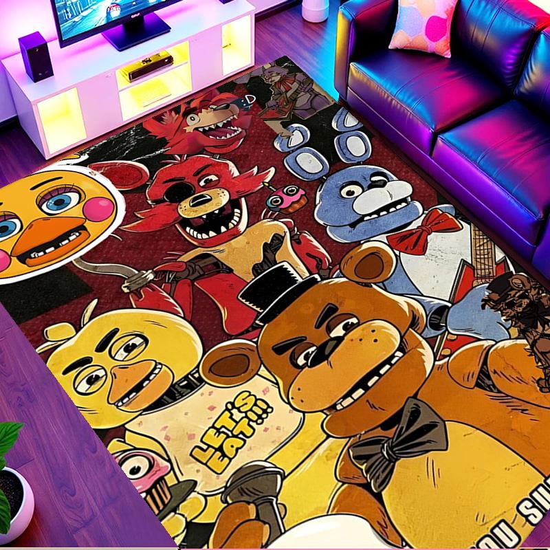 Five Nights at Freddy's Druckteppich, Waschbarer Bodenteppich, Für Eingangsbereich Schlafsaal Waschküche Büro Arbeitszimmer, Heimdekoration Geburtstag Weihnachtsgeschenk
