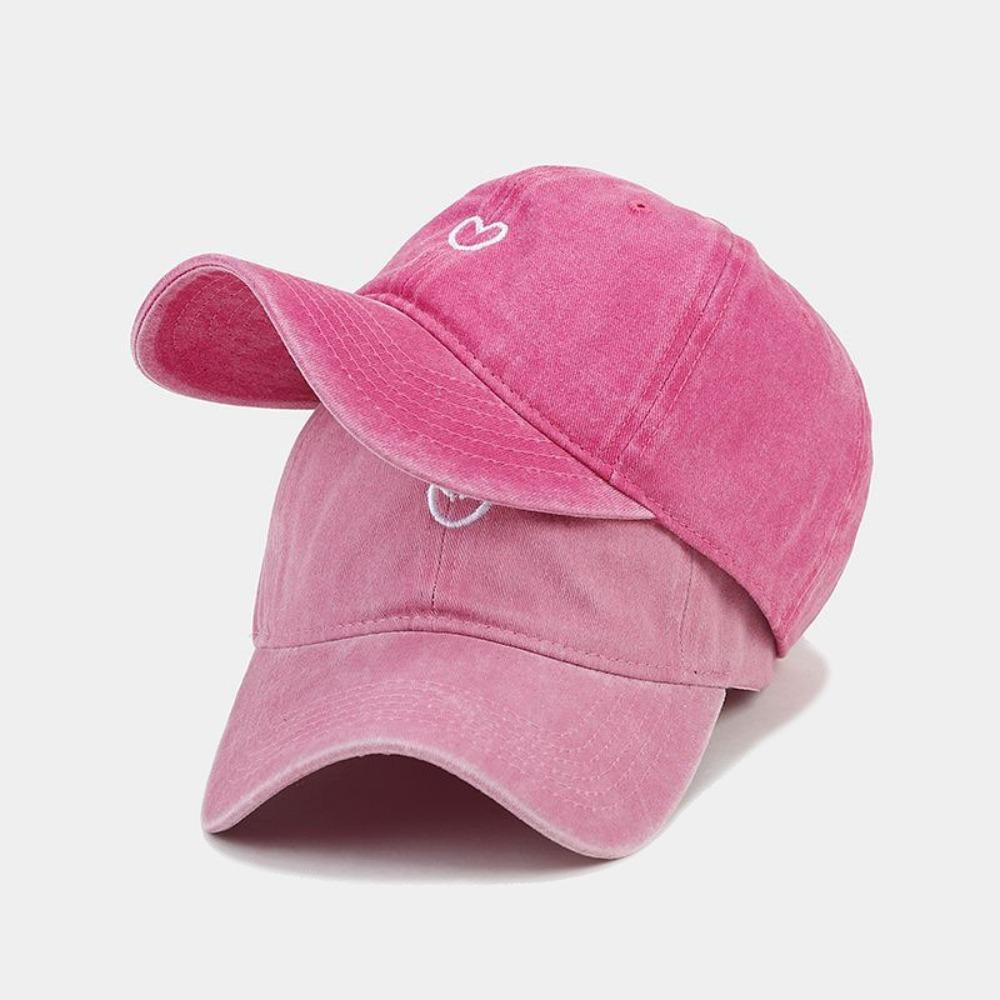Embroidered Love Baseball Cap Washed Cotton Camping Hat Casual Sunscreen Cap  Women Men