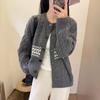 Women's 100% Pure Wool Cable Knit Round Neck Cardigan for Autumn/Winter - Soft, Slimming Sweater Coat