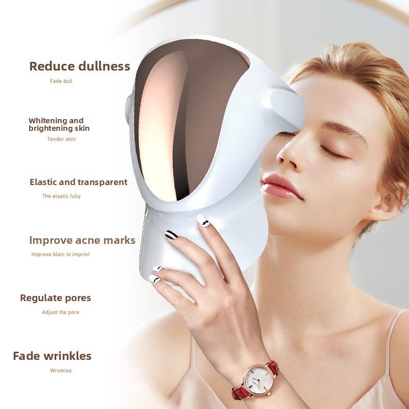 Beauty Mask Red and Blue LED Mask Mask Instrument Household Integrated Photon Skin Rejuvenation Instrument with Neck