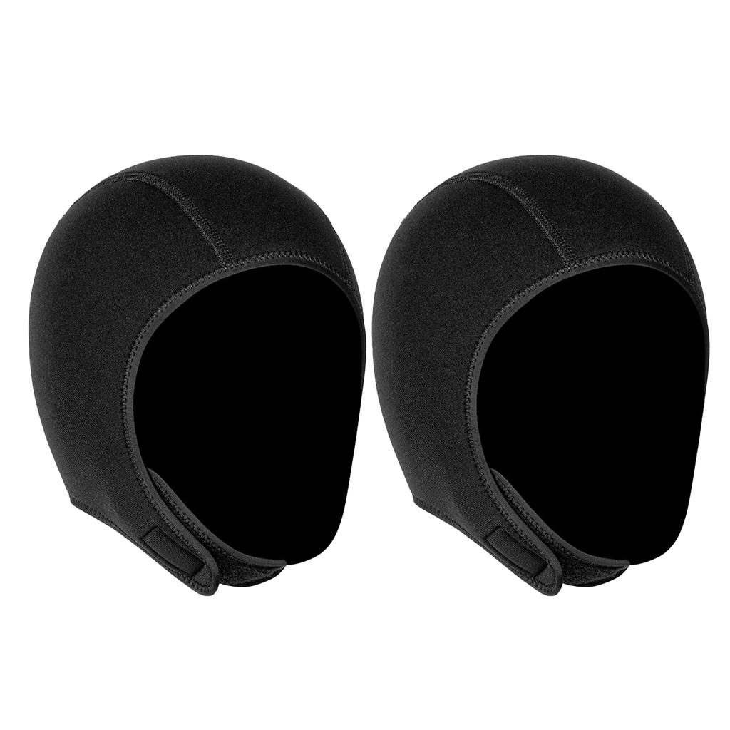 2PCS 3MM Neoprene Diving   Warm Snorkeling Swim Hat with Chin Strap for Men Women   Surfing Kayaking Sailing Water Sports