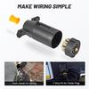 A02Q-RV Trailer 7 Way Round Wiring Harness Connector Plug Splice-In Replacement Male End Trailer Side RV-Style Lights US Plug