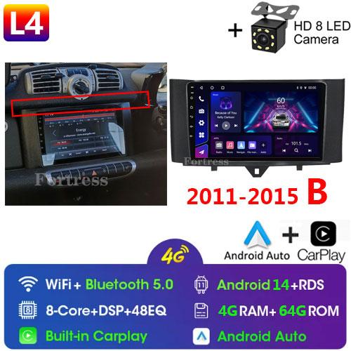 For Mercedes Benz Smart Fortwo 2006 - 2015 Android Car Radio Multimedia Player Carplay Navigation GPS Touch Screen Auto Stereo