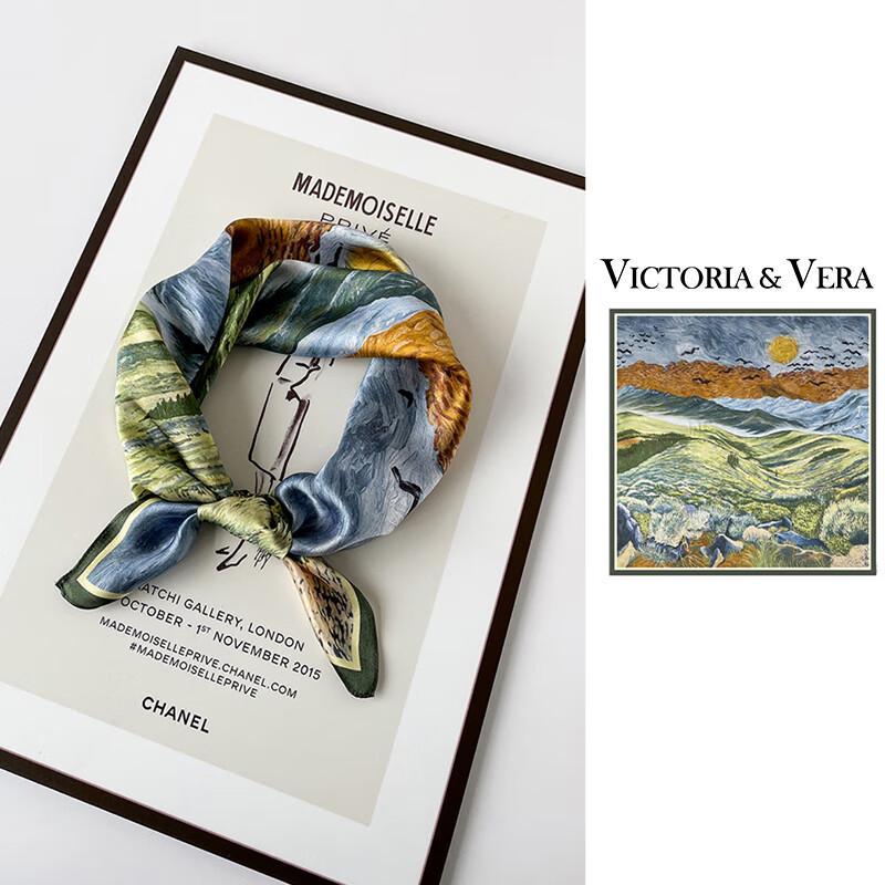 VICTORIA&VERA Spring/Summer Retro Mulberry Silk Printed Scarf