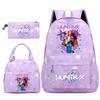 3Pcs/set Cute Kpop Printed Backpack Handbag Pencil Case for Teenger Student Girl Boy Schoolbag Kid Bookbag Large Capacity Travel Bag Gift Mochila
