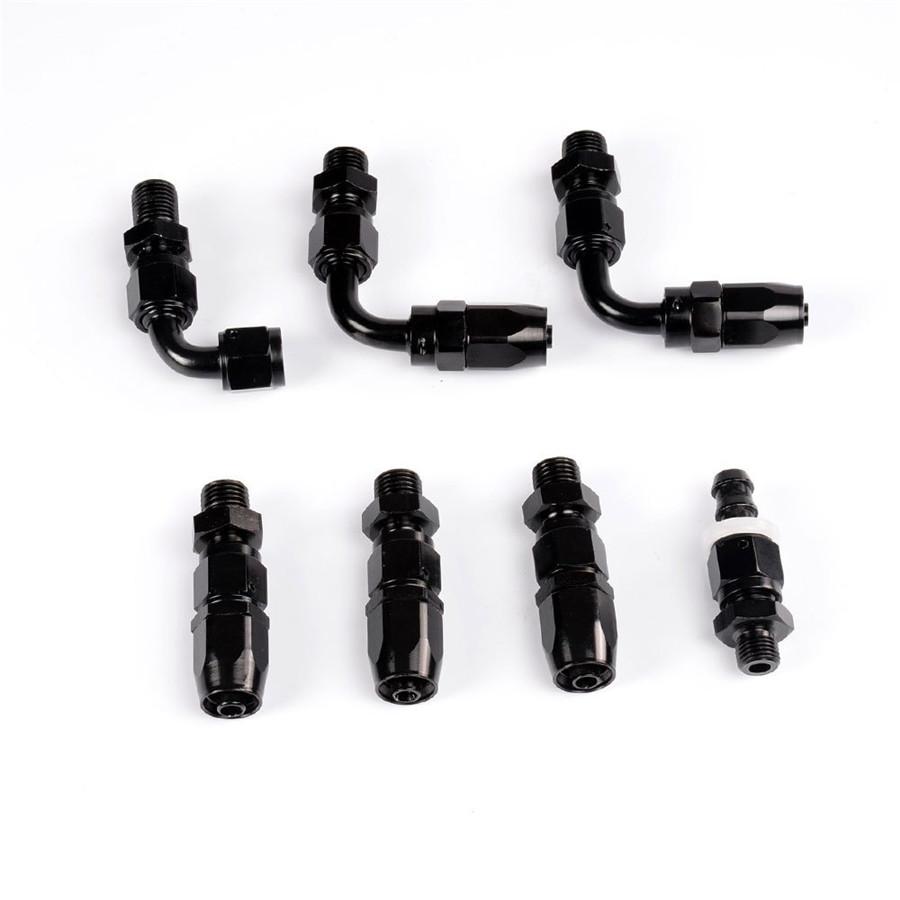 Universal Adjustable Fuel Pressure PSI Regulator Oil Gauge Hose Fitting Kit