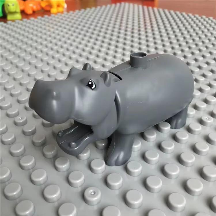 Large Building Block Set Zoo Animal Dinosaur Marine Creature Scale Modeling Horse Dog Cat Fish Compatible with Duplo Block Bricks