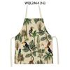 Tropical Plants Pattern Kitchen Aprons for Women Men Cooking Linen Sleeveless Animal Zebra Monkey Apron Baking Accessories Bibs