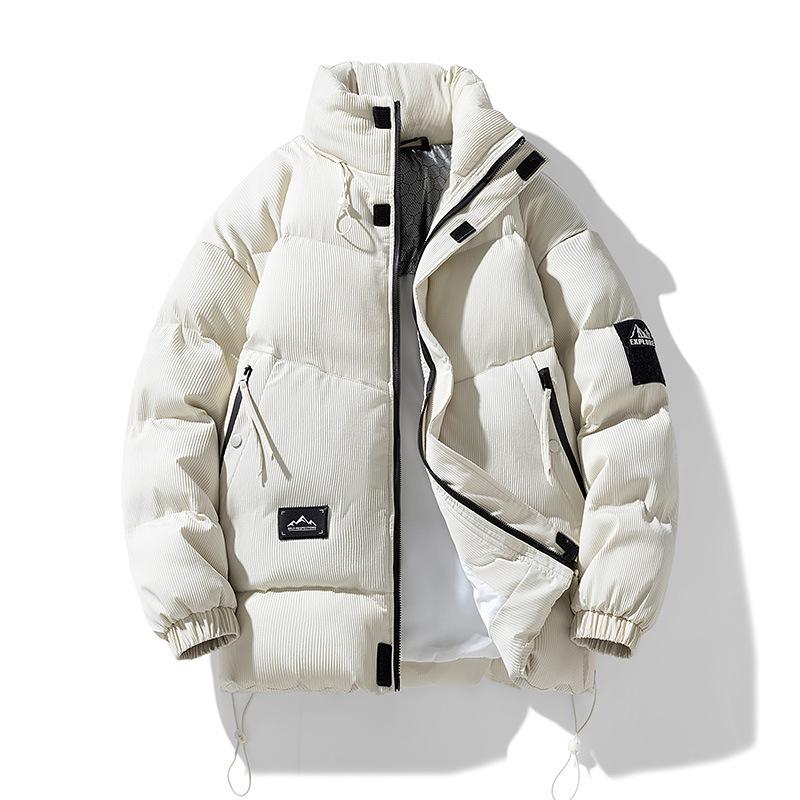 New Winter Style Men's Thickened Loose Stand Collar Cotton Jacket Warm and Fashionable Casual and Simple Style