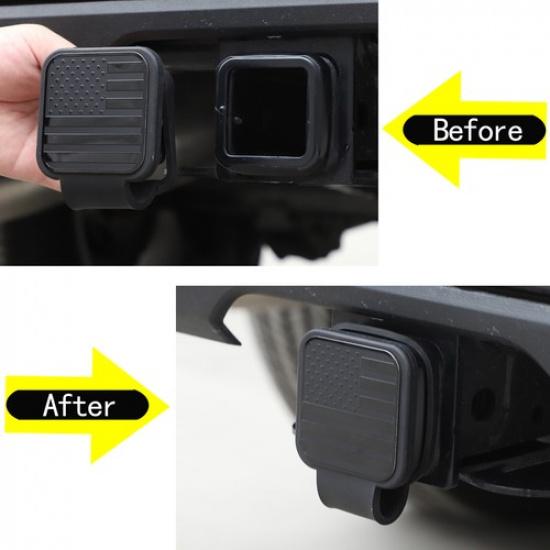 US Flag TPU Trailer Hitch Cover Tow Rear Plug Dust Cap For Toyota Tundra 22-23