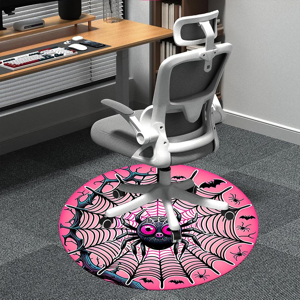 1pc Spider Web Office Round Area Rug, Indoor Mat Suitable ForOffice, Under Office Chairs Bedroom Living Room Home Decor, Room Deco,  n54