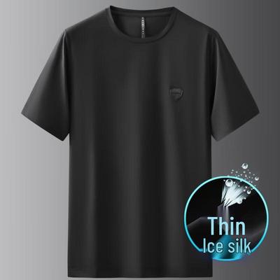 OEING Men's Ice Silk Quick-Dry Short Sleeve T-Shirt