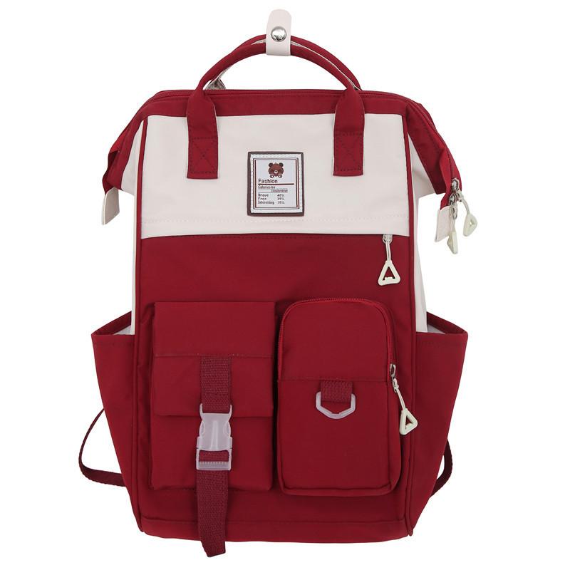 Bear Pattern Little Student Backpack With Multiple Compartments For Use School