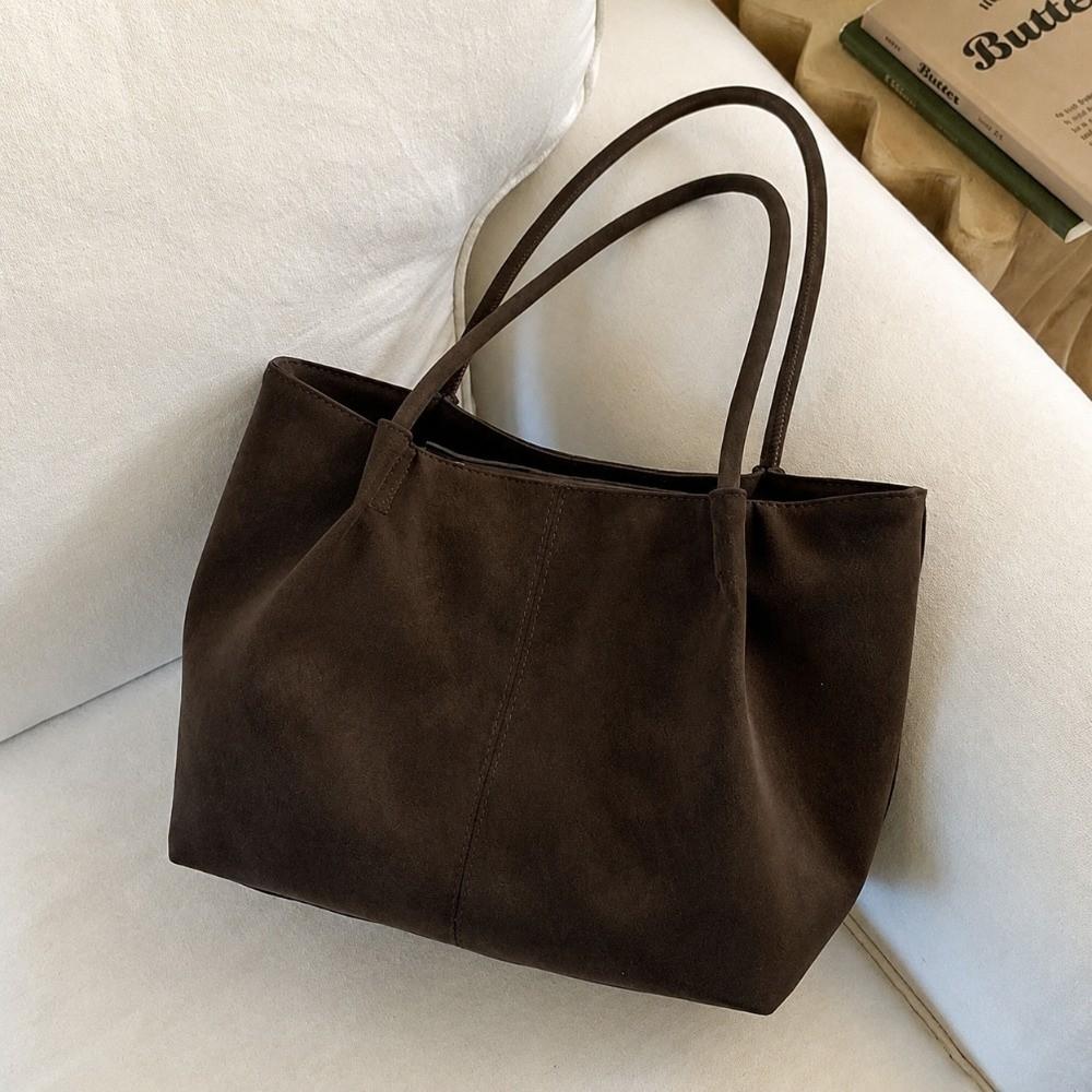 Weiche Handtasche mit großem Fassungsvermögen Leder-Shopper Unterarmtasche Vielseitige Wildleder-Umhängetasche Für den Freizeitgebrauch