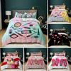 Fashion Bedding Set Makeup Cosmetic Theme Duvet Cover Polyester Perfume Lipstick Nail Polish Brush Print Quilt Cover King Size