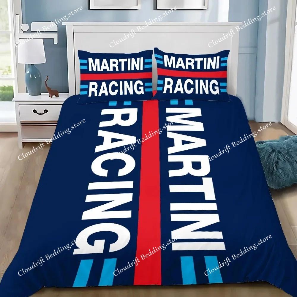 Racing Martini Stripe Duvet Cover Pillowcase Bedding Set Adult Boy Girl Bedroom Decoration Children Single Double Large Size