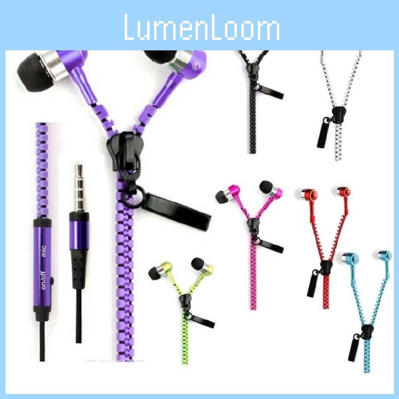 Fashion Zipper Earphones With Microphone For Music Lovers And Commuters