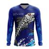 Men's Quick-Dry Fishing Shirt - Moisture-Wicking, Long Sleeve Rash Guard with Fish Design, Perfect for Hiking & Outdoor