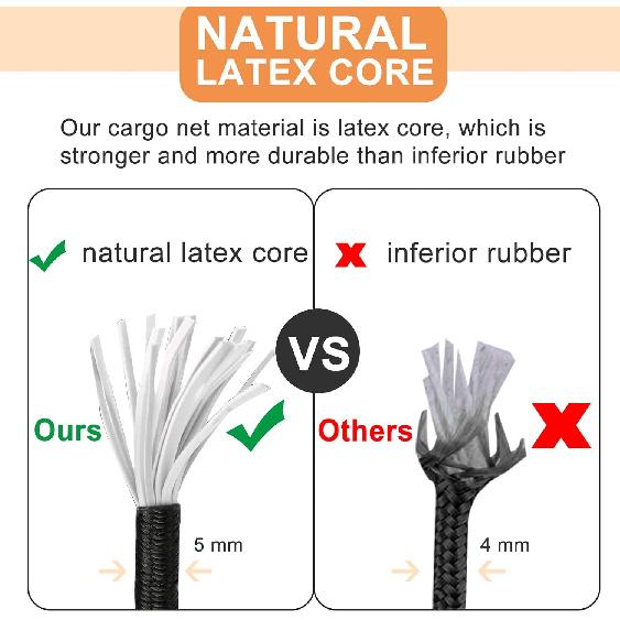 2-Pack Bungee Net Motorcycle Cargo Net, 12" X 12" Small Cargo Net Stretch To 24" With 6 Adjustable Hooks Bike Bungee Cord Net