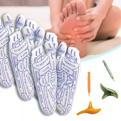 1 Set Massage Mid-calf Socks with Massage Stick Serenity Steps Legible Foot Acupuncture Point Printed Elastic Massage To Promote Circulation